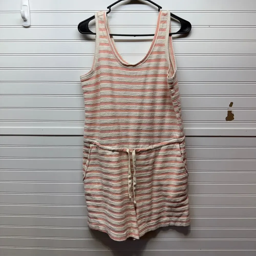 Old Navy Waist-Defining Sleeveless Striped Terry Beach Romper Size M
